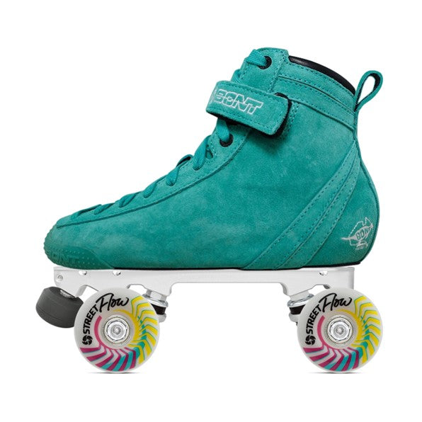 Bont Parkstar Teal Tracer Flow Leather Suede Quad Roller Skates - Lucky Skates