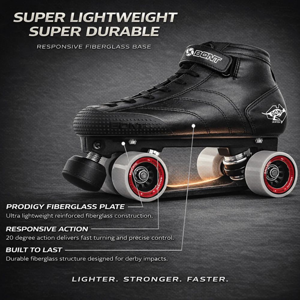 Bont Prostar Derby Roller Skates Black Microfibre