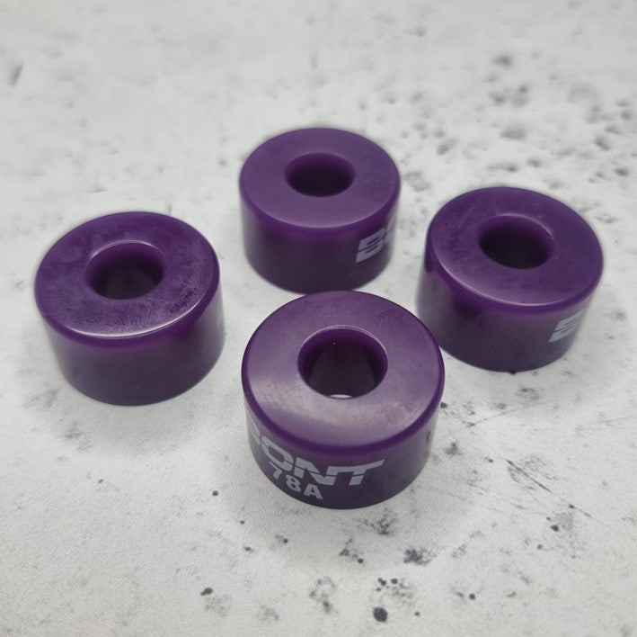 Bont Quad Roller Skates Barrel Cushions Bottom Purple 78A soft 4 pack - Lucky Skates