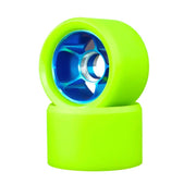 Bont Royal Assassin Maximus Speed Skating Roller Skate Wheels 70mm Fluro Green on Blue Hub 96A Allou Hub - Lucky Skates 
