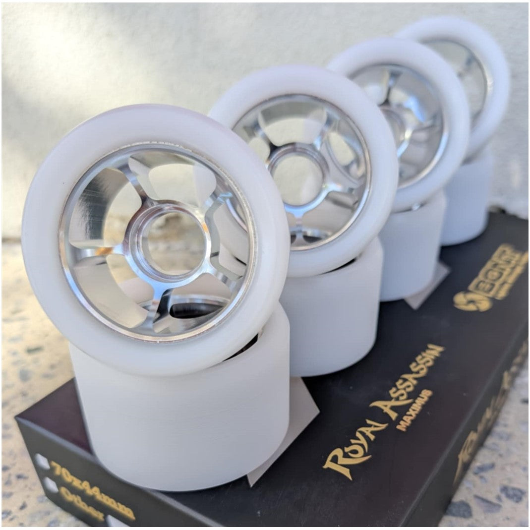 Bont Royal Assassin Maximus Indoor Roller Skate Quad Wheels White 70mm 96A - 8 pack - Lucky Skates