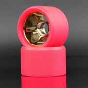Bont Royal Assassin Roller Skate Wheels Pink with Gold Alloy Hub 92A - 8 pack - Lucky Skates 