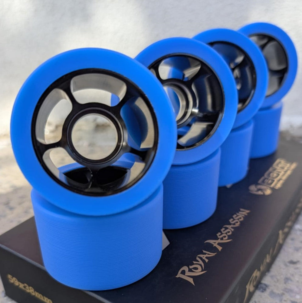 Bont Royal Assassin Alloy Wheels Blue 92A 59mm 8 pack Alloy - Lucky Skates