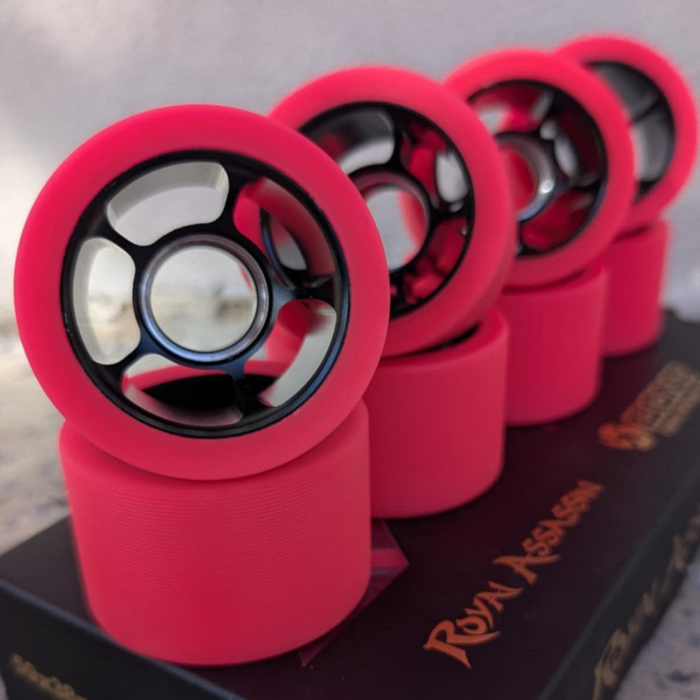 Bont Royal Assassin Alloy Indoor Roller Skate Wheels Pink 59mm 96A - 8 Pack - Lucky Skates
