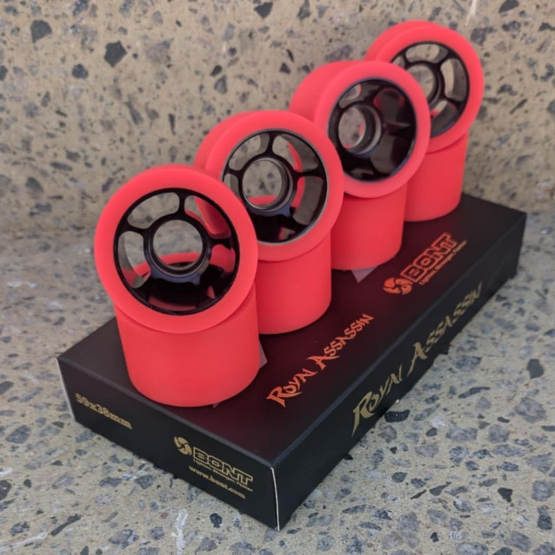 Bont Royal Assassin Roller Skate Alloy Wheels Pink Black - 8 pack - Lucky Skates 