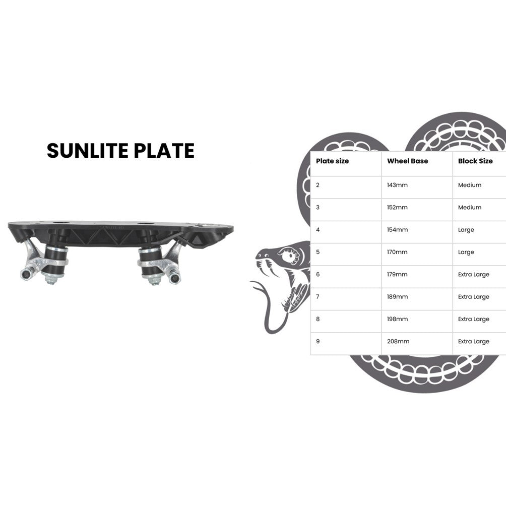 Brunny P.O. Red Grind Blocks 3056 Sunlite Plate Size Chart - Lucky Skates
