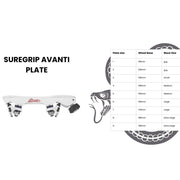 Brunny P.O. Red Grind Blocks 3056 Suregrip Avanti Plate Size Chart - Lucky Skates