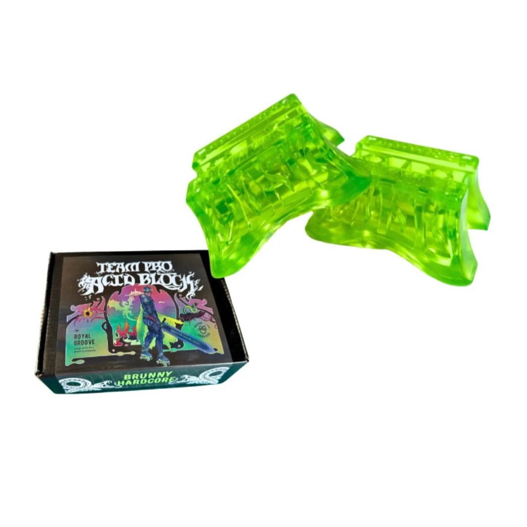 Brunny Hardcore Pro Grind Blocks for Roller Skates Clear lime green - Lucky Skates 