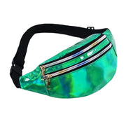 Holographic Bum Bag Fanny Pack Green Shiny - Lucky Skates 