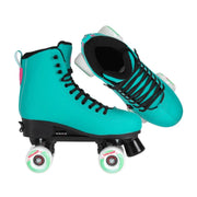 Chaya Bliss Turquoise teal Kids Adjustable High Top Retro Roller Skates - Lucky Skates 