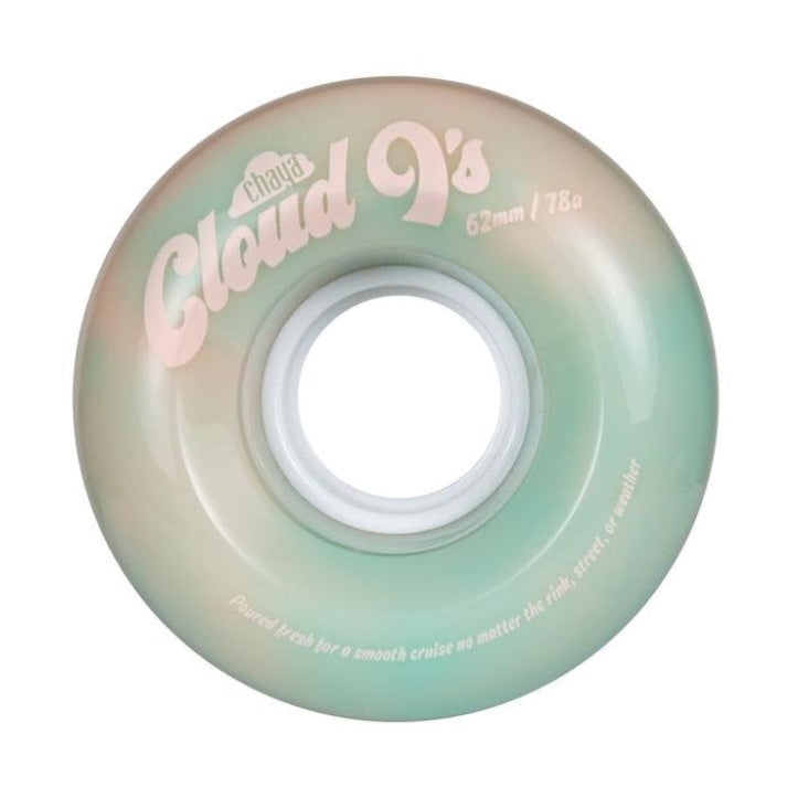Chaya Cloud 9 Outdoor Roller Skate Wheels Pink Aqua 62mm 78A - Lucky Skates