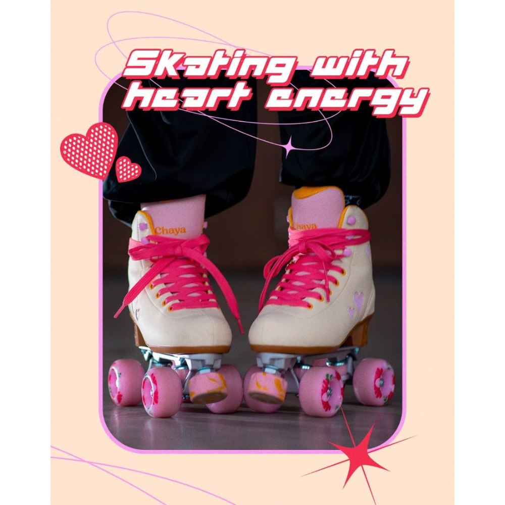 Chaya Cozy Summer Breeze Creame  Pink High Top Roller Skates - Lucky Skates 
