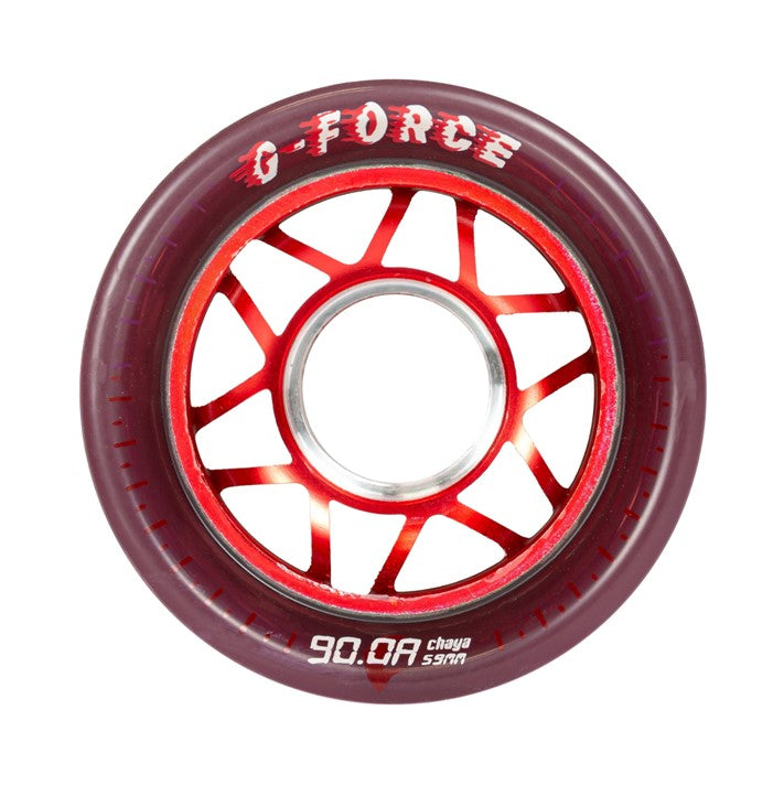 Chaya G-Force Alloy Red Maroon Indoor Roller Skate Wheels 90A 59mm Red - 4 Pack - Lucky Skates