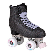 Chaya Melrose Deluxe Starry Night High Top Retro Roller Skates Black Glitter, White Wheels - Lucky Skates