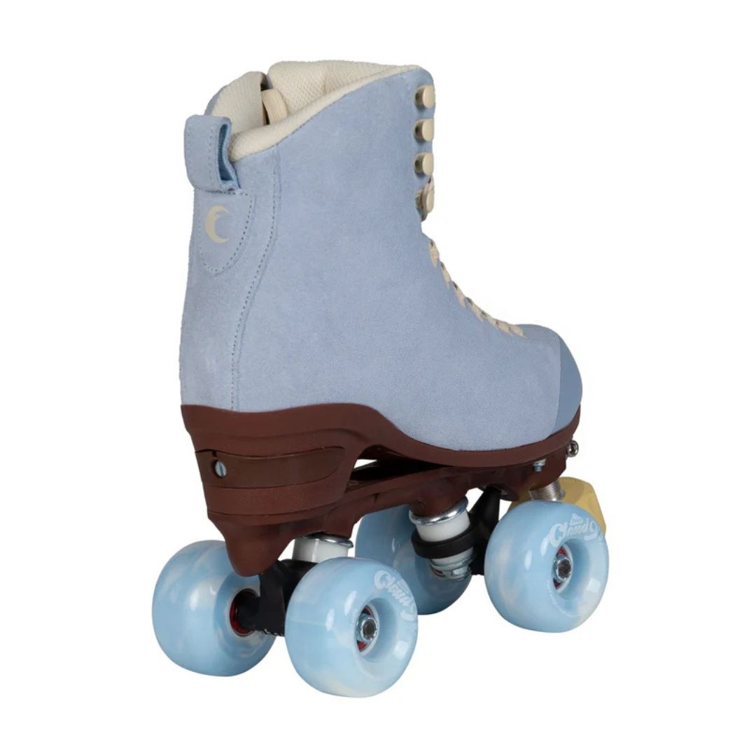 Chaya Melrose Elite Light Blue Vegan Suede Angel Roller Skates - Lucky Skates 