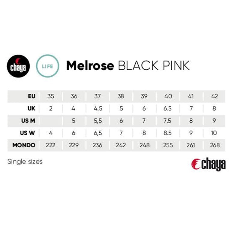 chaya melrose size chart 