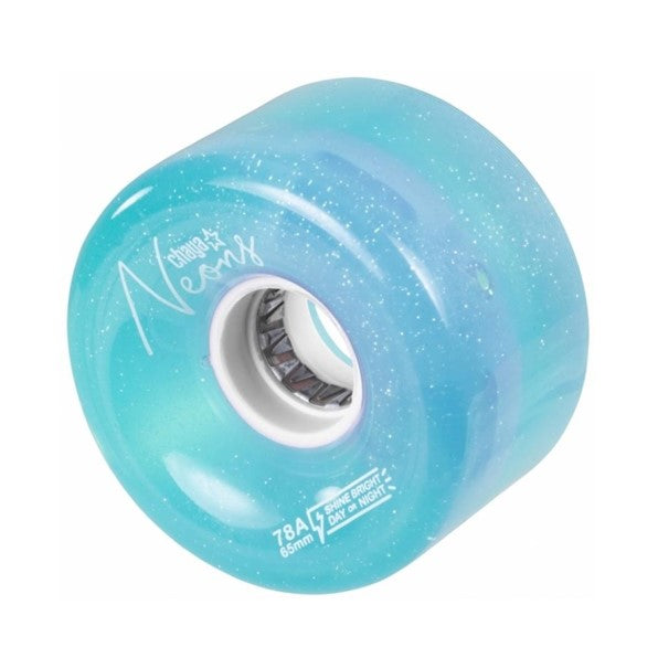 Chaya Light Up Neon Blue Outdoor Roller Skate LED Wheels - 4 Pack - Lucky Skates