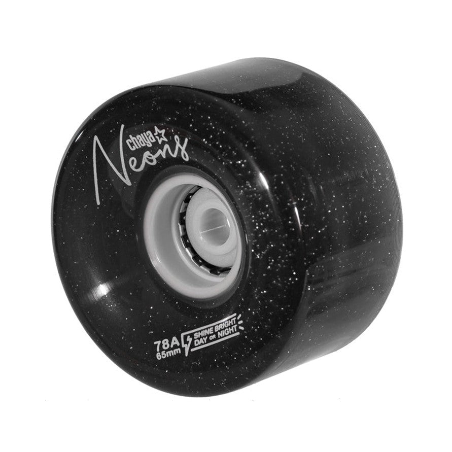 Chaya Light Up Neon LED Black Outdoor Roller Skate Quad Outdoor Wheels 78A 65mm - Lucky Skates