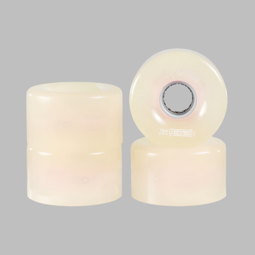 Chaya Light Up Neon White LED Outdoor Roller Skate Wheels 65mm 78A - 4 Pack - Lucky Skates