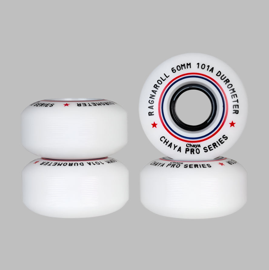 Chaya Ragnaroll Pro Roller Skate Park Wheels White 60mm 101A - 4 Pack - Lucky Skates