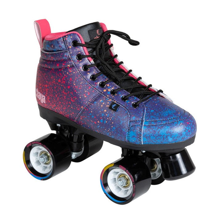 Chaya Vintage Airbrush Quad Roller Skates Sneaker Style Blue Pink - Lucky Skates