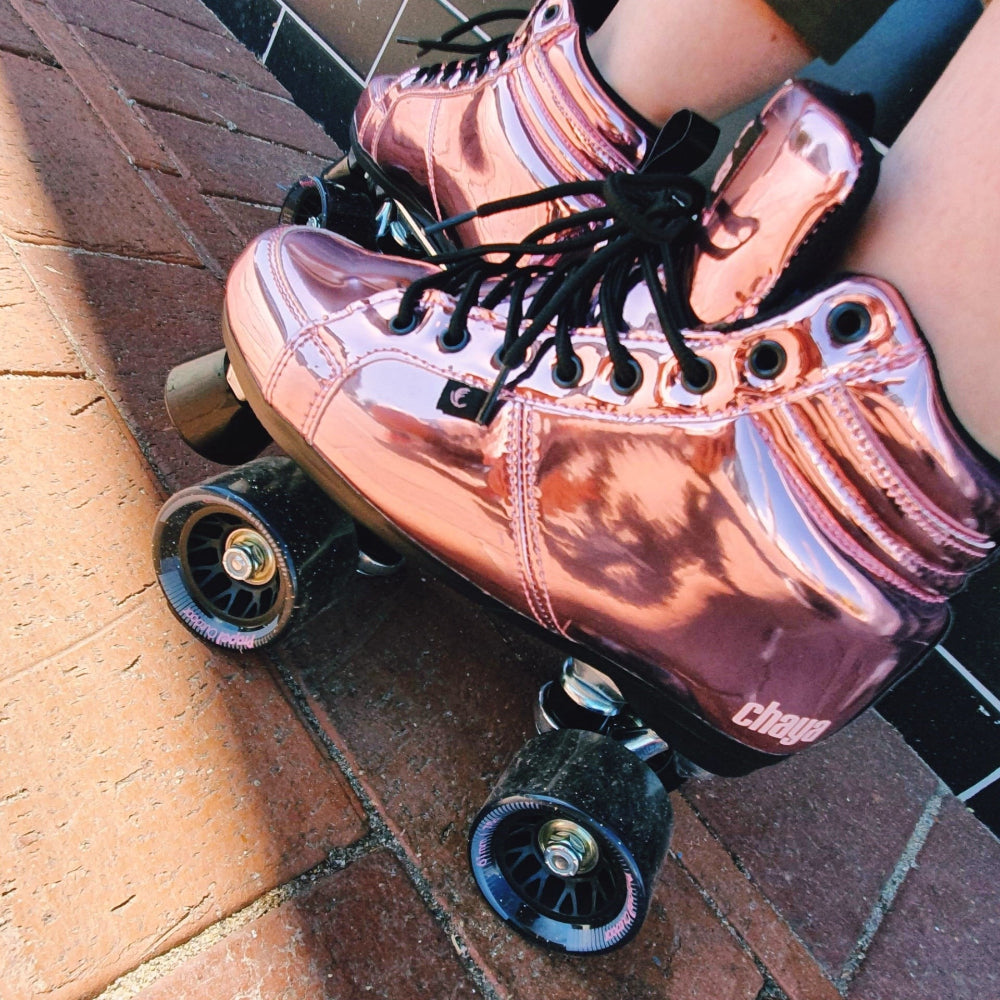 Chaya Vintage Pink Laser Roller Skates - Lucky Skates