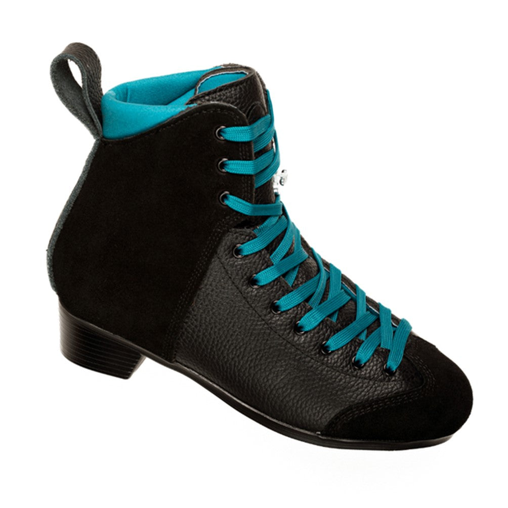 Chuffed Leather Roller Skate Boots Pro Lanna Thornhill Black/Teal - Lucky Skates