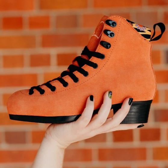 Chuffed Leather Skate Boots Pro Wild Thing Orange/Black - Lucky Skates