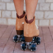 Chuffed Leather Suede Roller Skates Wanderer Caramel/Brown - Lucky Skates