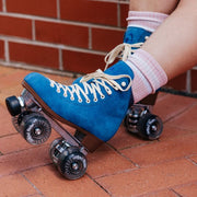 Chuffed Leather Suede Roller Skates Wanderer Classic Blue - Lucky Skates