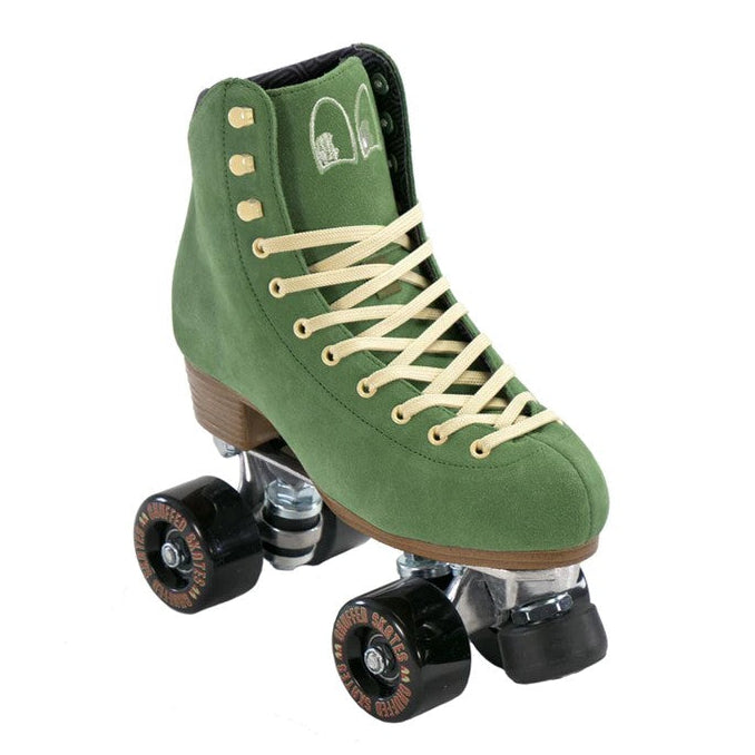 Chuffed Leather Roller Skates Wanderer Olive Green - Lucky Skates