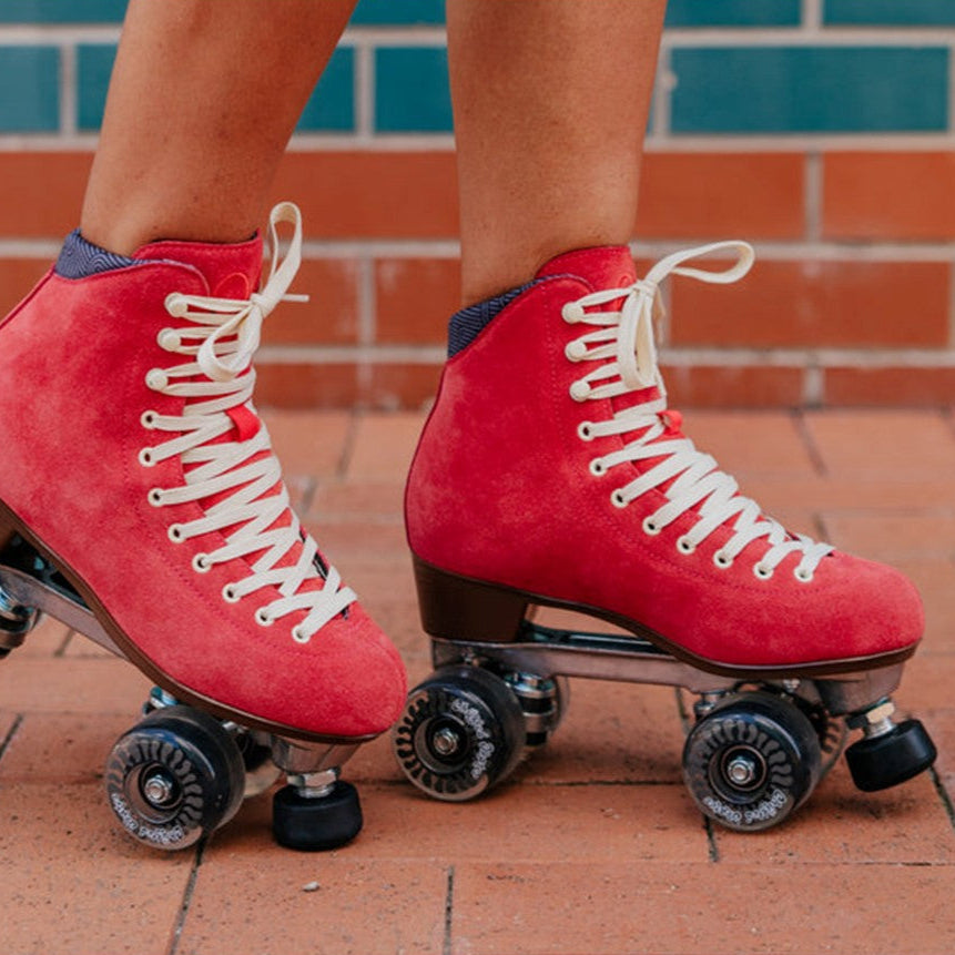 Chuffed Roller Leather Suede Skates Wanderer Watermelon Red  - Lucky Skates