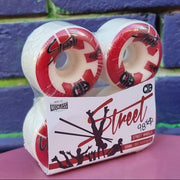 CIB Street Red Roller Skate Park Wheels  Red/White 55mm 98A - 4 Pack - Lucky Skates