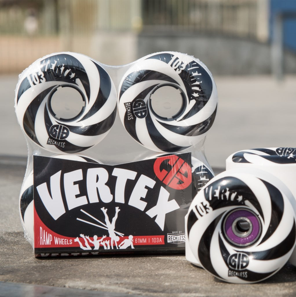 CIB Vertex White Skate Park Roller Skate Wheels White 61mm 103A - 4 Pack -  Lucky Skates