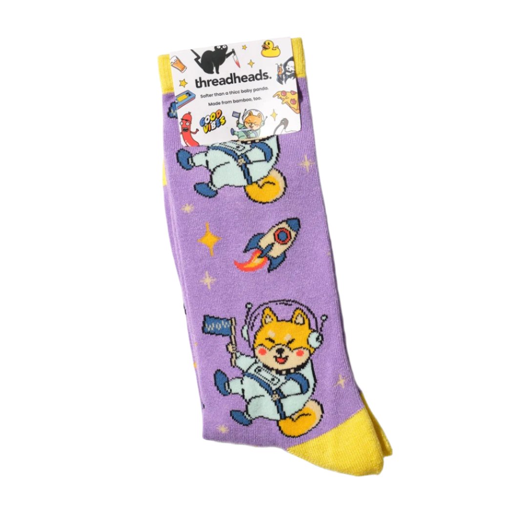 Threadheads Cosmic Shiba Crew Socks - Lucky Skates