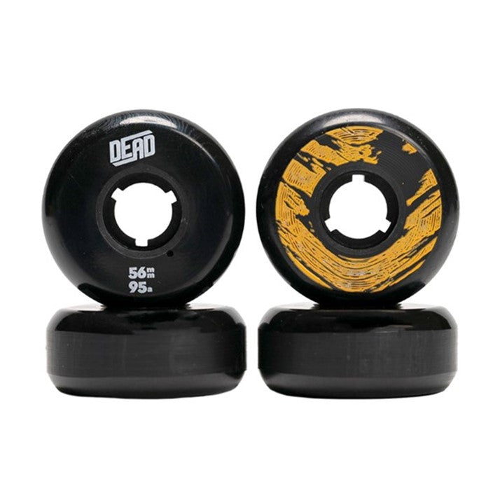 Dead Team Inline Aggressive Skate Wheel Black/Yellow - 4 Pack - Lucky Skates
