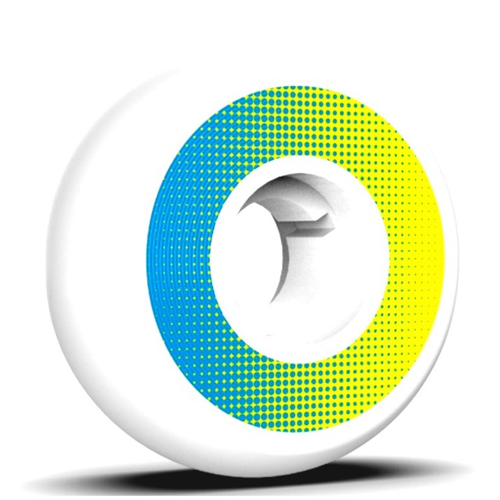 Dead Team Aggressive Inline Skate Wheels White/Blue/Yellow - 4 Pack - Lucky Skates