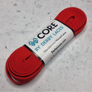 Derby Laces Core Waxed Laces 108 Inches (274cm) red - Lucky Skates