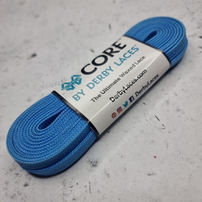 Derby Laces Core Waxed Laces 72" (183cm) Blue - Lucky Skates