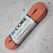 Derby Laces Core Waxed Laces 72" (183cm) Peach Apricot Laces - Lucky Skates