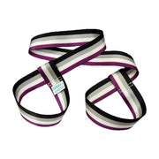 Derby Laces Roller Skate Strap Ace Stripe Purple Grey - Lucky Skates
