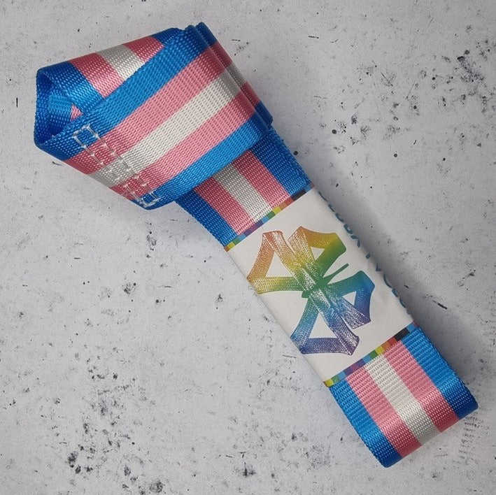 Derby Laces Roller Skate Strap Trans Pink Blue - Lucky Skates