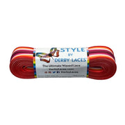 Derby Laces Style Pride Waxed Laces Lasbian Stripe Red Pink Orange - Lucky Skates