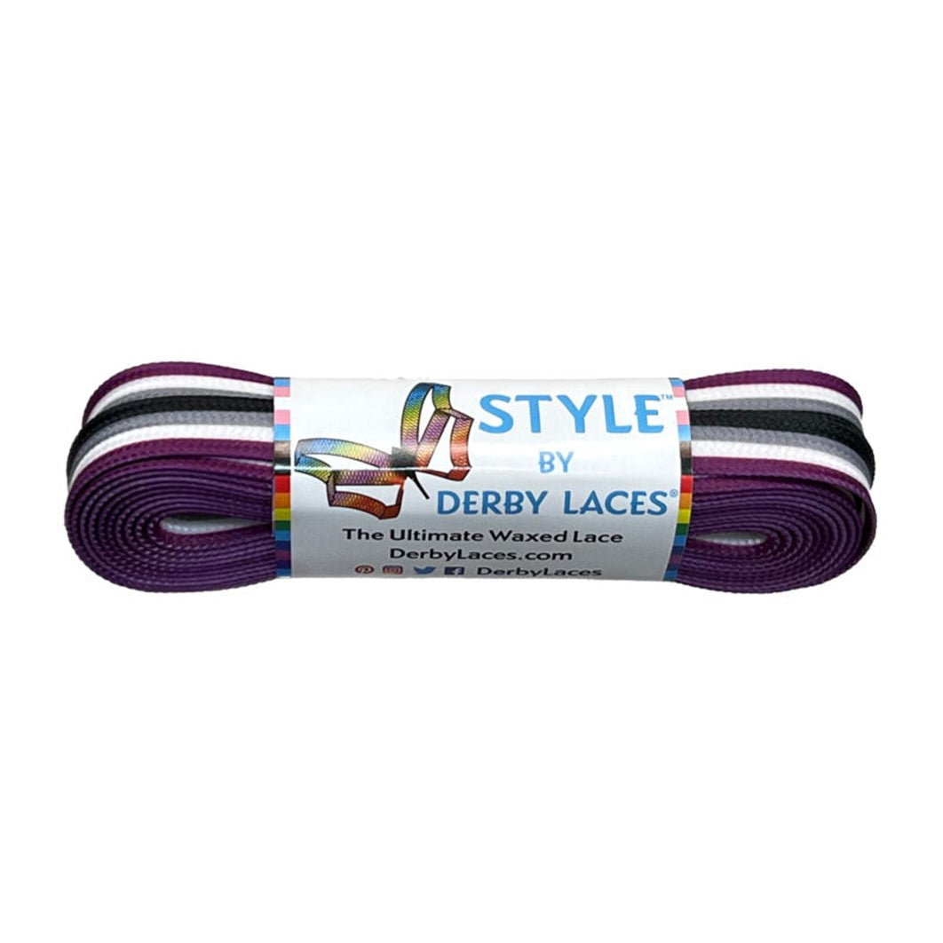 Derby Laces Style Pride Waxed Laces Ace Stripe Purple - Lucky Skates