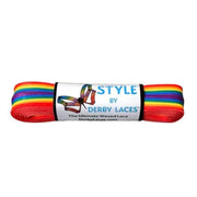 Derby Laces Style Rainbow Stripes Laces Waxed Laces - Lucky Skates