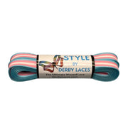 Derby Laces Style Pride Waxed Laces Trans Gender Stripe Blue Pink - Lucky Skates