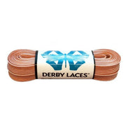 Derby Laces Waxed Skate Laces Orange White Striped - Lucky Skates 