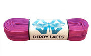 Derby Laces Waxed Skate Laces Pink Purple Striped - Lucky Skates 