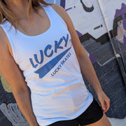 Double Lucky Womens White Singlet - Lucky Skates 