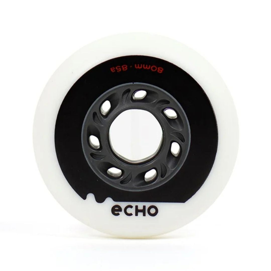 Echo Drift Aggressive Outoor Inline Skate Wheels 80mm 85a 4 Pack White Cream - Lucky Skates 